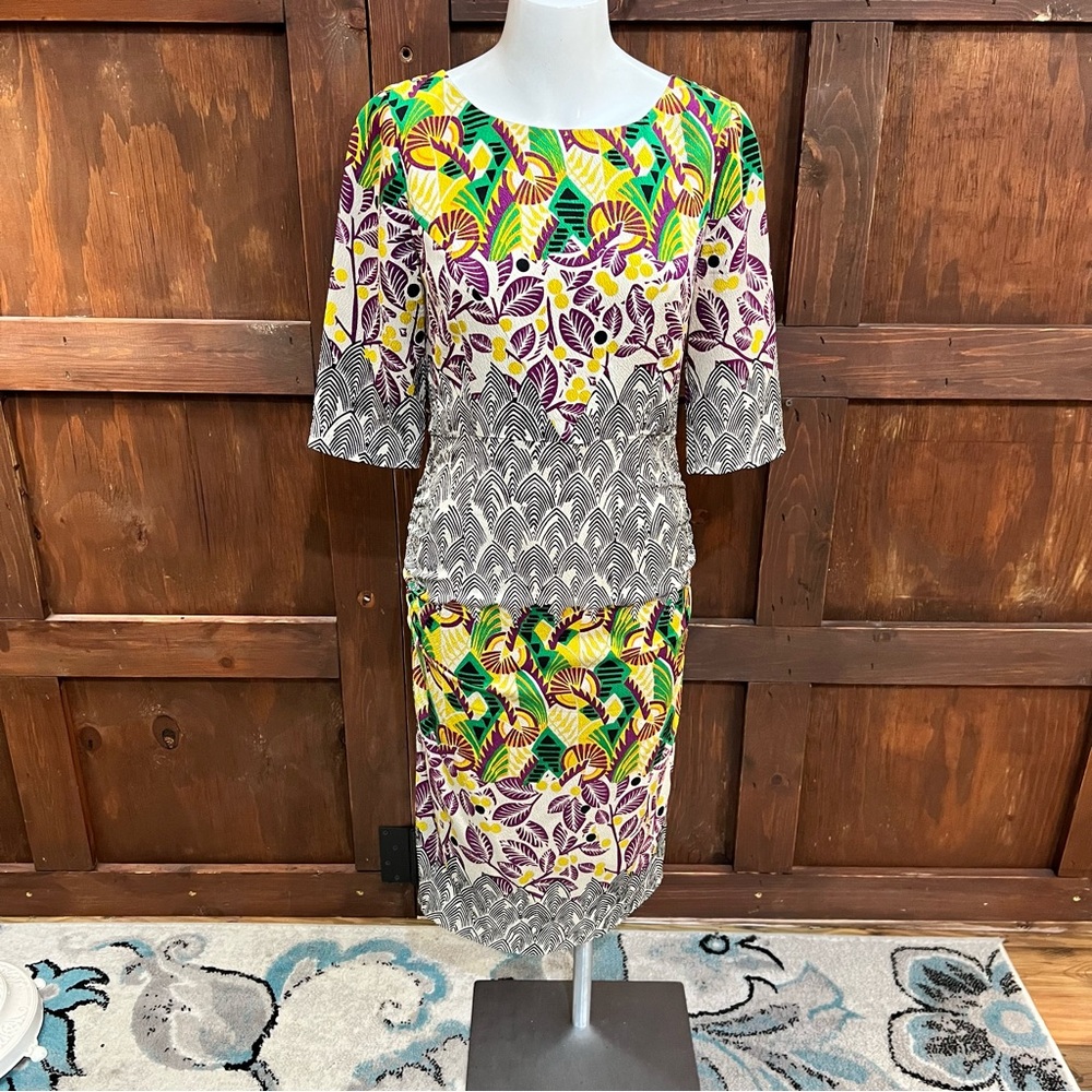 Tracy Reese Vibrant Floral Midi Dress